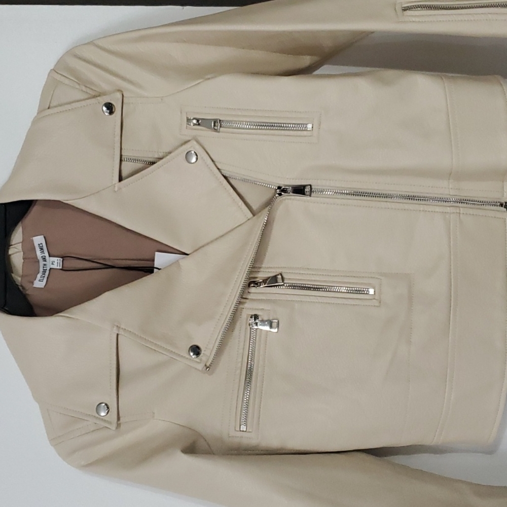 Elizabeth and James Faux-Leather Moto Jacket.
